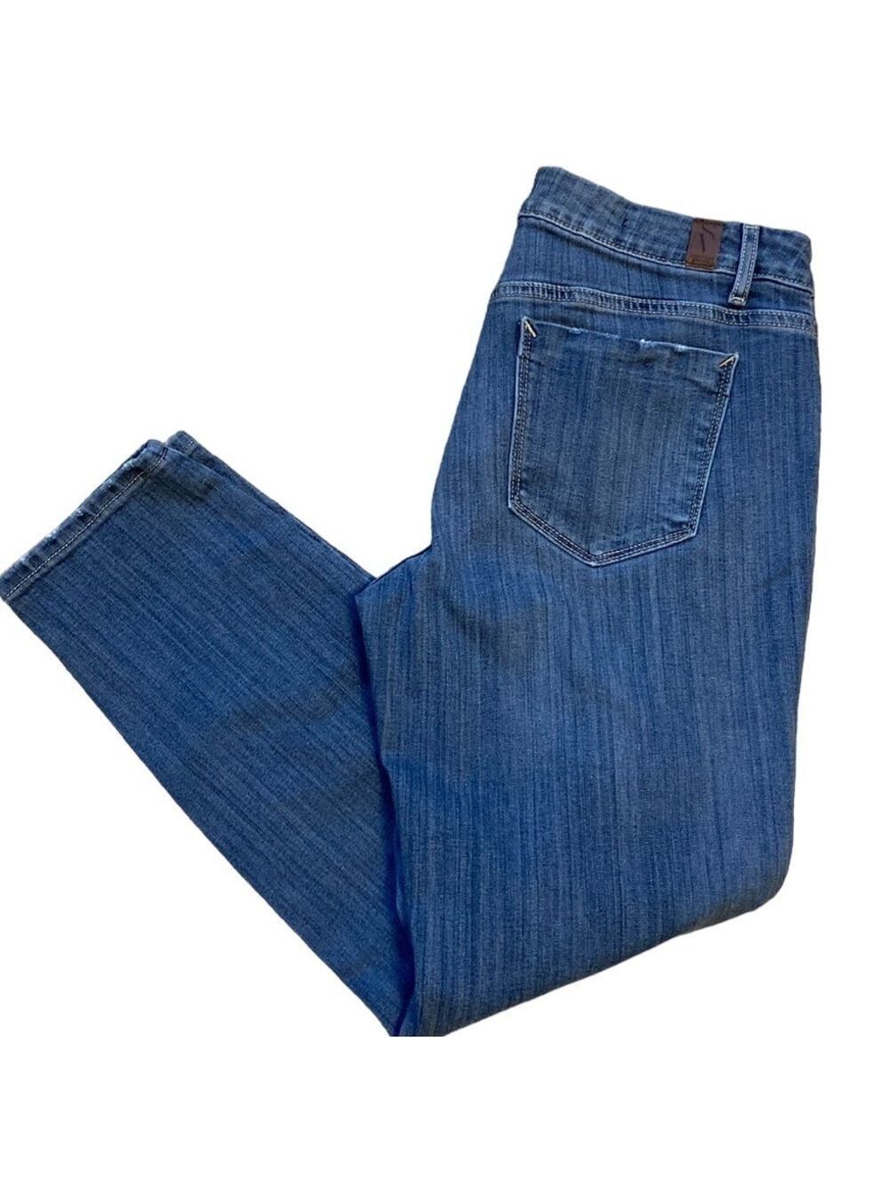 Simply Vera Vera Wang Denim Jeans Ankle Mid Rise Distressed Size 8